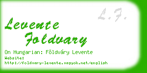 levente foldvary business card