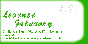 levente foldvary business card